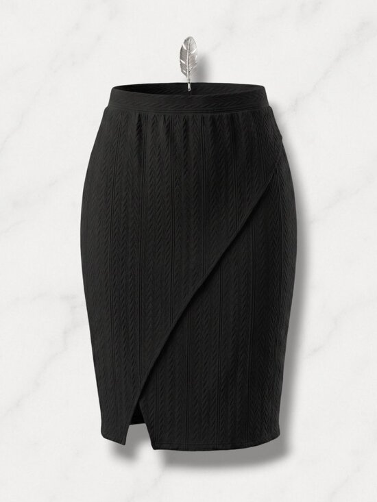 Joe Benbasset Dresses & Skirts - Joe B. by Joe Benbasset Black Cable Knit Split Front Pencil Skirt S